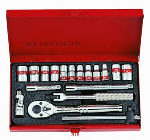 НАБОР ДЮЙМОВЫХ НАСАДОК 1/4 18 шт. КОРОТКИЙ, угол 6/8