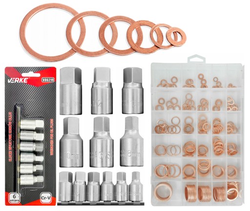 Набір масляних ковпачків мідні Шайби 300 шт