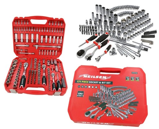 ГОЛОВКА НАБІР ІНСТРУМЕНТІВ ДЛЯ ГІЗДІВ КЕЙФАЛ ДЛЯ БІТ 171 шт.