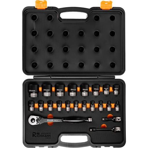 НАБОР УДАРНЫХ НАСАДОК. СПЕЦИАЛЬНЫЕ 10–36 ММ 1/2 ФУТА, 22 ЭЛЕМЕНТА.