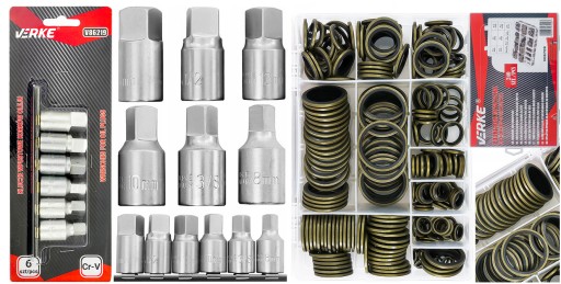 Набір насадок + метричні шайби для зливних пробок M6-M30