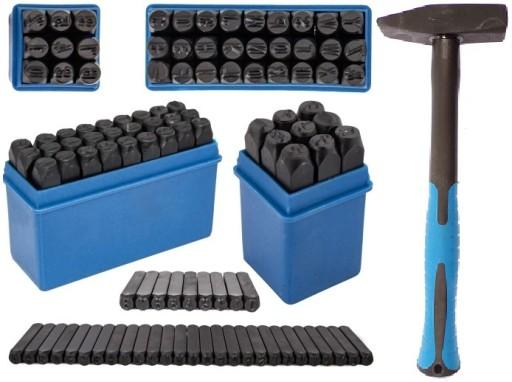 НАБОР ЦИФРОВ МАРКЕРОВ БУКВЫ + НАБОР ЦИФР 10мм + МОЛОТОК 500Г