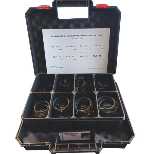 КОМПЛЕКТ: пружинний, самозатискний ЗАЖИМ, 110 шт.