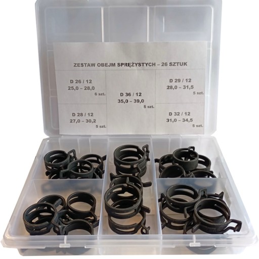 КОМПЛЕКТ: пружинний, самозатискний ЗАЖИМ, 26 шт.