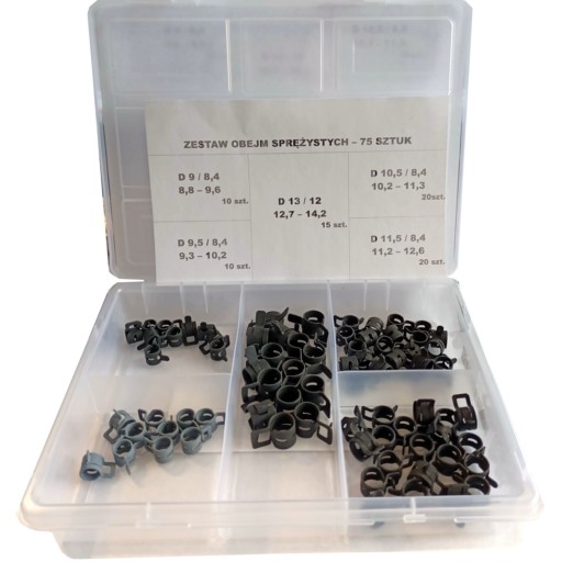 КОМПЛЕКТ: пружинний, самозатискний ЗАЖИМ, 75 шт.