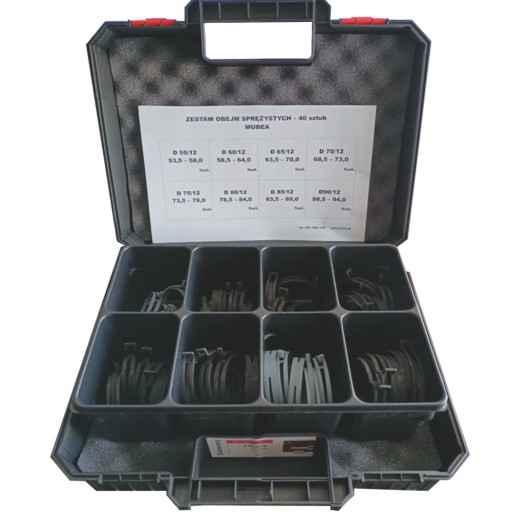 КОМПЛЕКТ ПРУЖИННЫХ ЗАЖИМОВ MUBEA 40 шт.