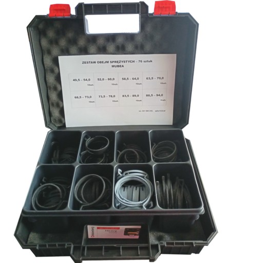 КОМПЛЕКТ ПРУЖИННЫХ ЗАЖИМОВ MUBEA 76 шт.