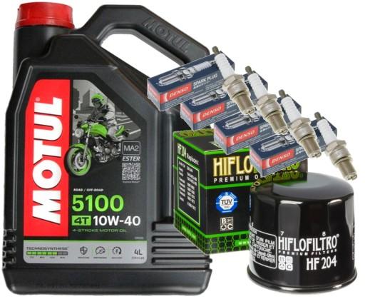 ZESTAW OLEJ MOTUL 5100 10W40 4L FILTR ŚWIECE HONDA CBF 600 04-12 - КОМПЛЕКТ МАСЛА MOTUL 5100 10W40 4L ФІЛЬТРУВАЛЬНІ ПРОБКИ HONDA CBF 600 04-12