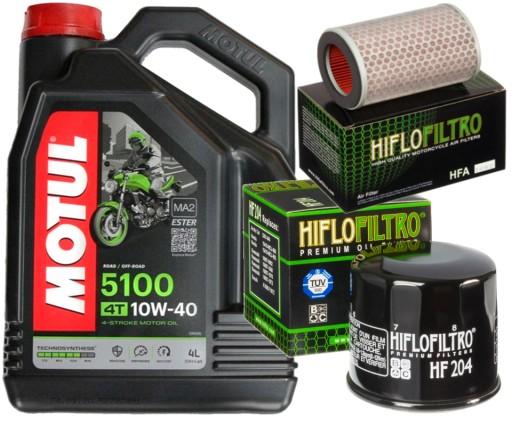 ZESTAW OLEJ MOTUL 5100 10W40 4L FILTRY HONDA CB600 HORNET 03-07 - КОМПЛЕКТ МАСЕЛ MOTUL 5100 10W40 4Л ФИЛЬТРЫ HONDA CB600 HORNET 03-07