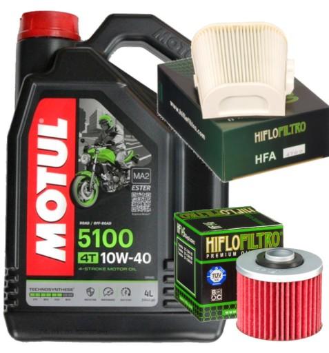 ZESTAW OLEJ MOTUL 5100 10W40 FILTRY HFA4702 HF145 YAMAHA XV 700 1000 1100 - МАСЛЯНЫЙ КОМПЛЕКТ MOTUL 5100 10W40 ФИЛЬТРЫ HFA4702 HF145 YAMAHA XV 700 1000 1100