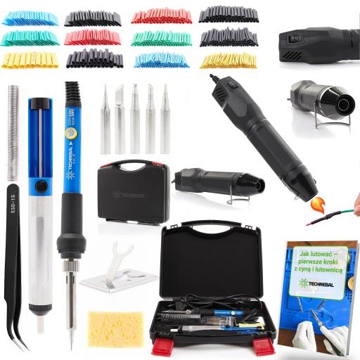 YIHUA 8858-III НАБОР ТЕПЛОВЫХ ПИСТОЛЕТ ПАЯЛОК 60ВТ ТЕРМОУСАДОЧНЫЕ ТРУБКИ 510 ШТ.