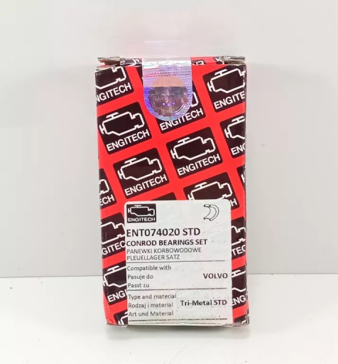 КОМПЛЕКТ ШАТУНОВЫХ ПОДШИПНИКОВ ENGITECH ENT074020 STD 8 ШТ.