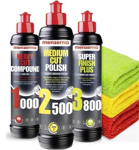 НАБОР ПОЛИРОВАЛЬНОЙ ПАСТЫ MENZERNA 1000 2500 3800+ Микрофибра