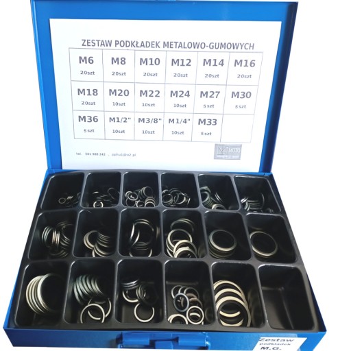 КОМПЛЕКТ МЕТАЛЕВО-ГУМОВИХ ШАЙБ 220 ШТ