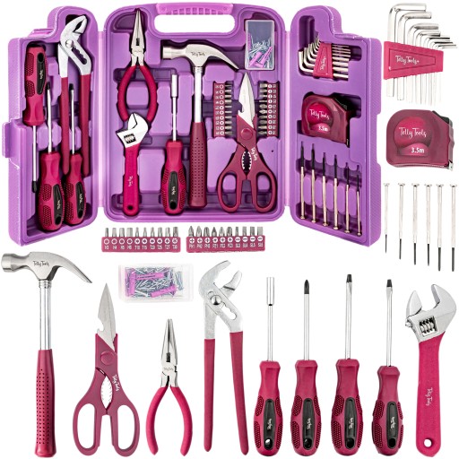 РОЖЕВИЙ НАБІР ІНСТРУМЕНТІВ ЖІНОЧИЙ 135 ПРЕДМЕТІВ В ПОДАРУНОК ДОМУ