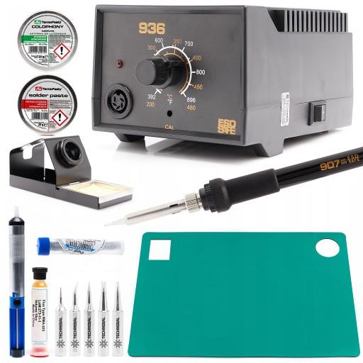 НАБОР ПАЯЛЬНОЙ СТАНЦИИ TECHREBAL, ПАЯЛЬНИК 936 BOBBLE, НАКОНЕЧНИК, ФЛЮС