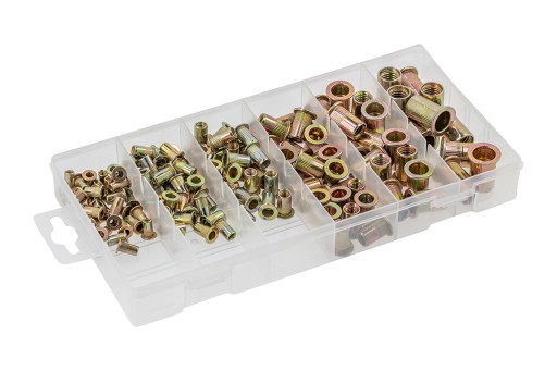 НАБОР СТАЛЬНЫХ ЗАКЛЕПОЧНЫХ ГАЙОК 150 ШТ.