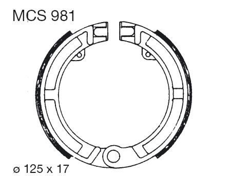 MCS981 - TRW MCS981 КОМПЛЕКТ ТОРМОЗНЫХ КОЛОДОК