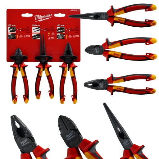 НАБІР ЩИПЦІВ ДОВГІ ПЛОЩАДЦІ VDE COMBI Grid 3шт ДЛЯ ЕЛЕКТРИКА