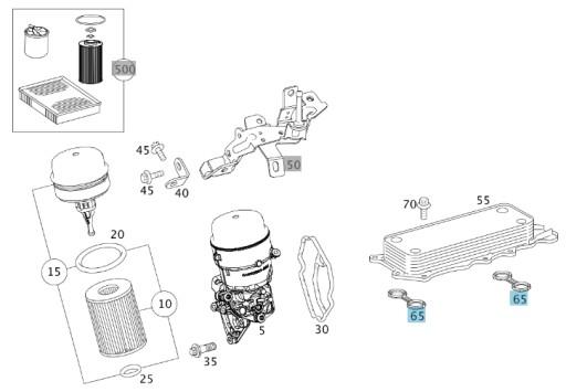 ZESTAW17 - КОМПЛЕКТ ПРОКЛАДОК МАСЛЯНОГО ОХЛАДИТЕЛЯ MERCEDES V6 OM642