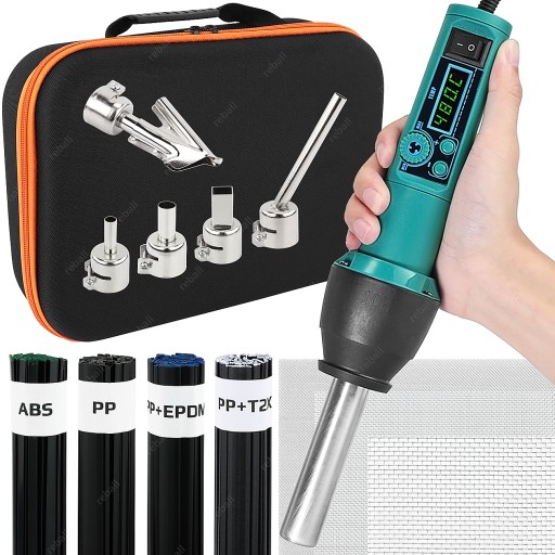 КОМПЛЕКТ У КОРПУСІ МАШИНА ДЛЯ ЗВАРЮВАННЯ ПЛАСТИКУ 700W XL - БІНДЕР ABS PP EPDM СІТКОВІ НАСАДКИ