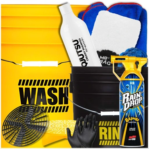 НАБОР ВЕДЕР ДЛЯ МОЙКИ АВТОМОБИЛЯ Work Stuff + шампунь для полотенец для перчаток QD 300мл