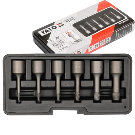 НАБІР ВИЙМАЧІВ ШПИЛЬКІВ 6 ШТ. 3/8 2-10 мм YATO