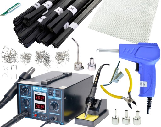 ПЛАСТИКОВИЙ СТЕПЛЕР STAPLE WELDER WEP 706 + 6 насадок АЛЕ Mesh Binder