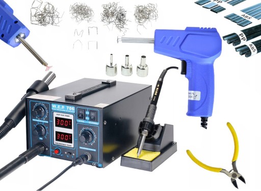 ПЛАСТИКОВЫЙ СКОБ СВАРОЧНЫЙ СТАНОК WEP 706 + Набор пластиковых 3х насадок