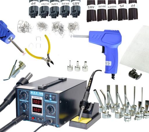 ПЛАСТИКОВИЙ СТЕПЛЕР СКОБОПАРАТ ЗВАРЮВАЛЬНИЙ АПАРАТ WEP 706 + Зварювальний набір 20 насадок