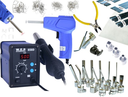 ПЛАСТИКОВЫЙ СКОБ СВАРОЧНЫЙ СТАНОК WEP 858D + Набор насадок для сетки для материала