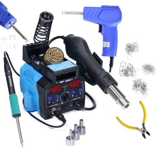 ПЛАСТИКОВИЙ СТЕПЛЕР СКОБОЗВАРЮВАЛЬНИЙ АПАРАТ WEP 938BD-III 775W T12 + 3x НАСАДКИ