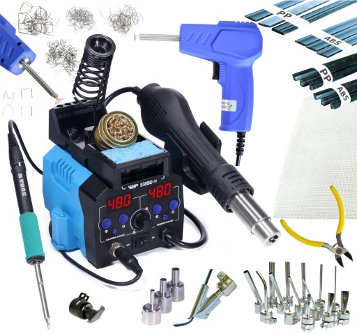 ПЛАСТИКОВЫЙ СКОБ СВАРОЧНЫЙ СТАНОК WEP 938BD-III + Пластиковая сетка, 20 насадок