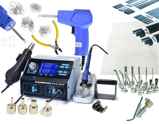 ПЛАСТИКОВИЙ СТЕПЛЕР СКОБОЗВАРЮВАЛЬНИЙ АПАРАТ WEP 992D+ Пластик 21xНасадки АЛЕ Залізо