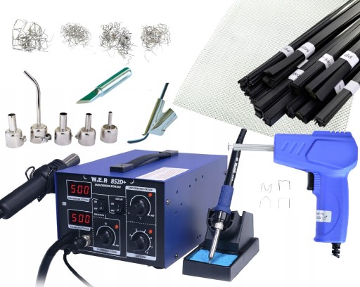 ПЛАСТИКОВИЙ СТЕПЛЕР + ЗВАРЮВАЛЬНИЙ АПАРАТ HOTAIR WEP 852D + 6 насадок Наконечник для сітки