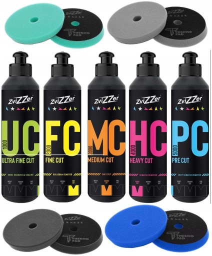 ZVIZZER НАБОР ИЗ 5 ПОЛИРОВАЛЬНЫХ ПАСТ + ТЕРМО КОЛОДКИ 140