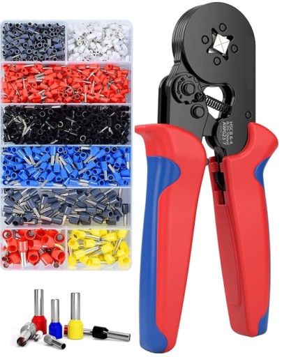 Обтискач для клемних гільз + набір із 1200 гільз