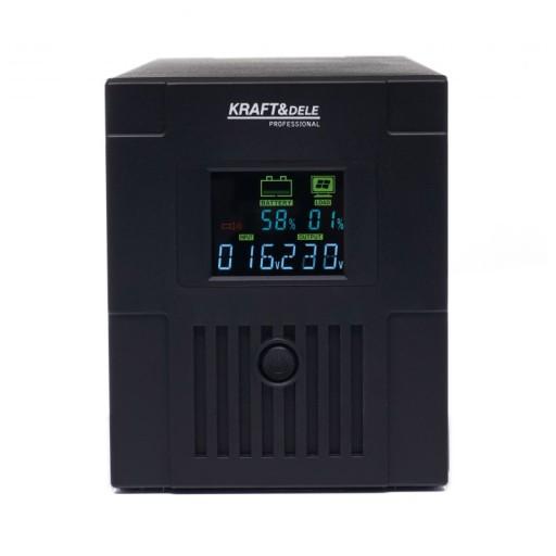 ДБЖ аварійного живлення 2000VA 1200W LCD дисплей 9AHx2 - Kraft&Dele