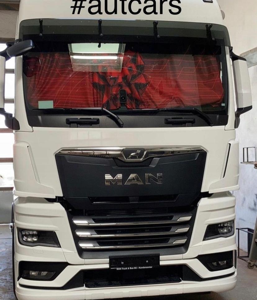 Штора МДП с принтом MAN TGX Lion RED