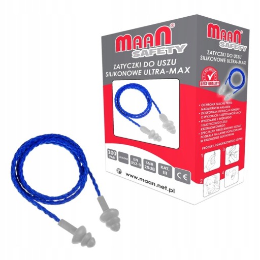 Силиконовые затычки для ушей ULTRA-MAX 100 пар MAAN