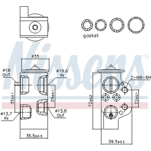 999314 - Расширительный клапан, кондиционер NISSENS