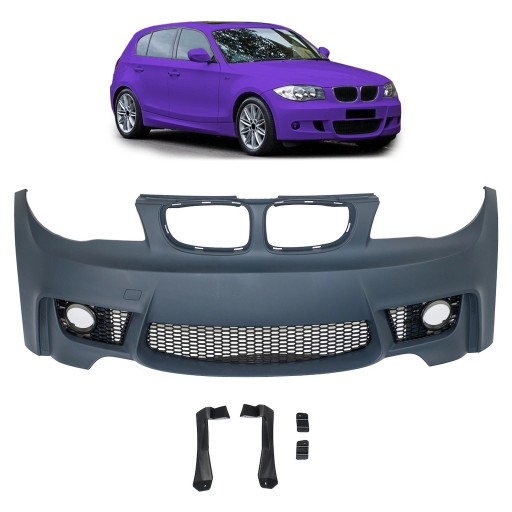 Бампер передній з решіткою для BMW 1 (E81) Hatchback 2004 - 2011 M1 style