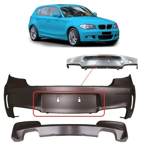 Бампер задній для BMW 1 (E87) Хетчбек 2004 - 2011 M1 стиль