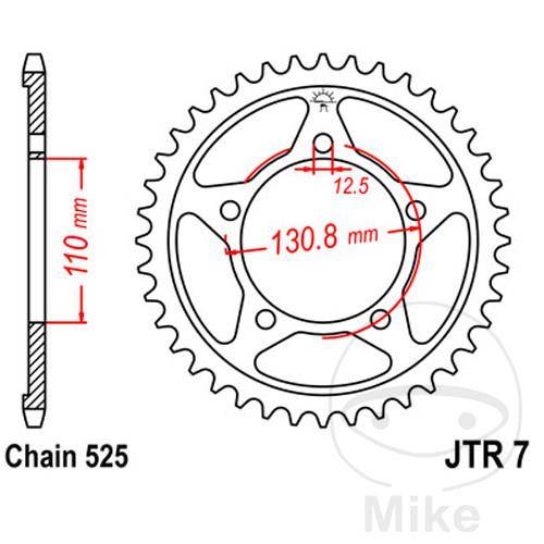 JTR7.45 - Стальная звездочка JT JTR7.45 (45Z) BMW S 1000 2012-