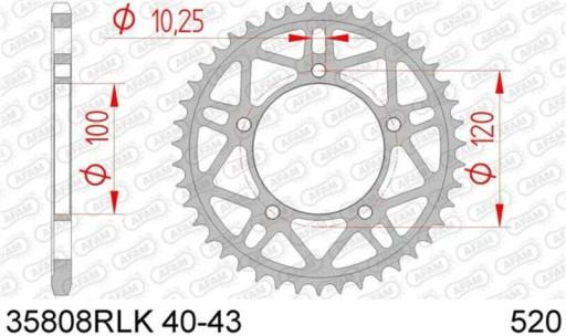 35808RLK-41 - Afam 35808 41z 520 Racing стальная задняя звездочка