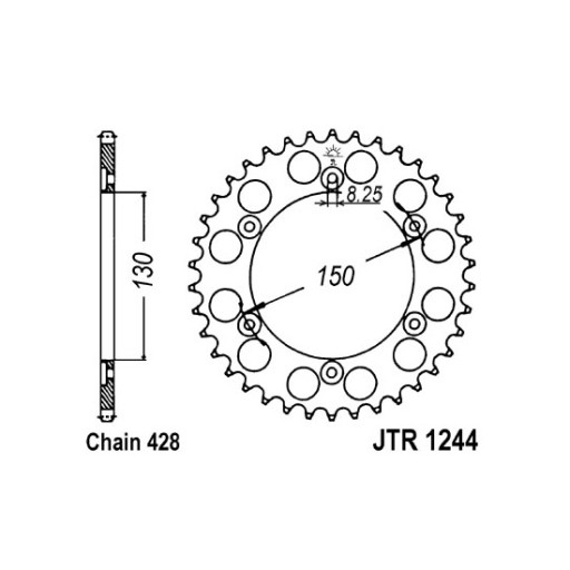 JTR1244,52 - Задня Зірочка Jt JTR1244, 52