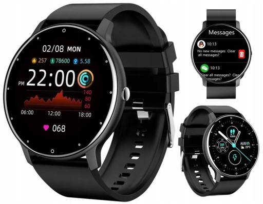 Smartwatch часы вызова роскошный польский меню пульс SMS FB цвета