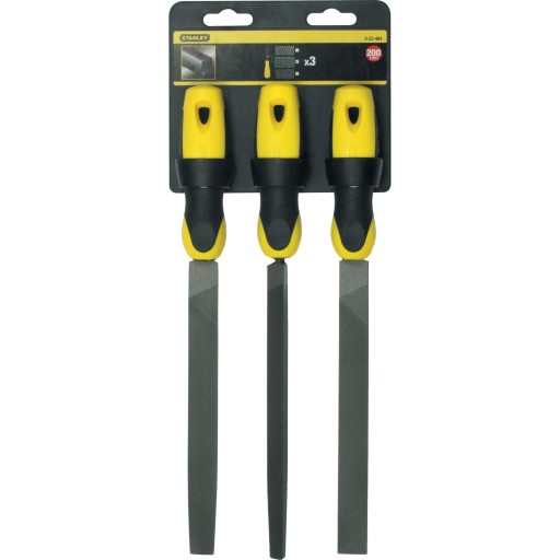 Набор из 3-х плоских напильников (полу, полукруглых, квадратных) 200 мм.