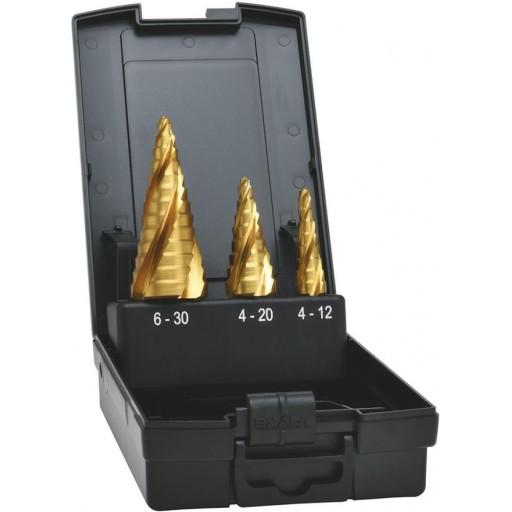 Набор ступенчатых сверл HSS TiN с четырьмя канавками 4–30 мм