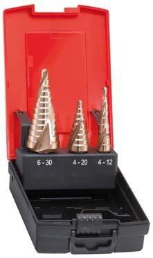 Набір ступінчастих свердел HSS зі спіральною канавкою. 4-30 мм F